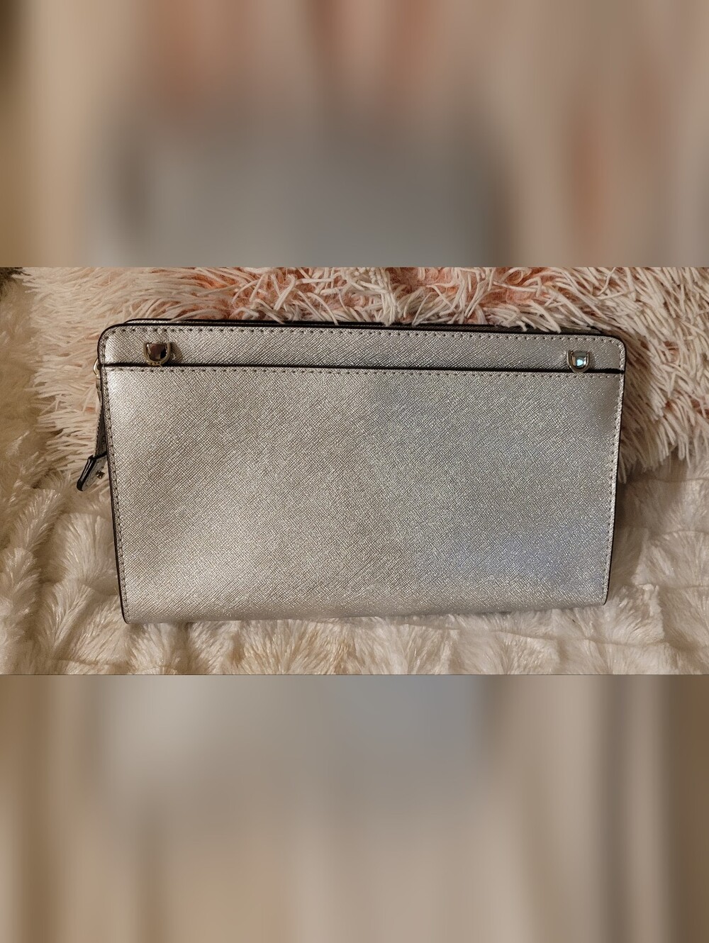 Silver Michael Kors Purse - Crosbody/Shoulder or Clutch - LIKE NEW - Picture 4 of 14